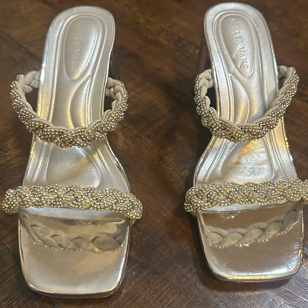 Azalea Wang Rhinestone Slides Size 6.5 - Picture 1 of 3
